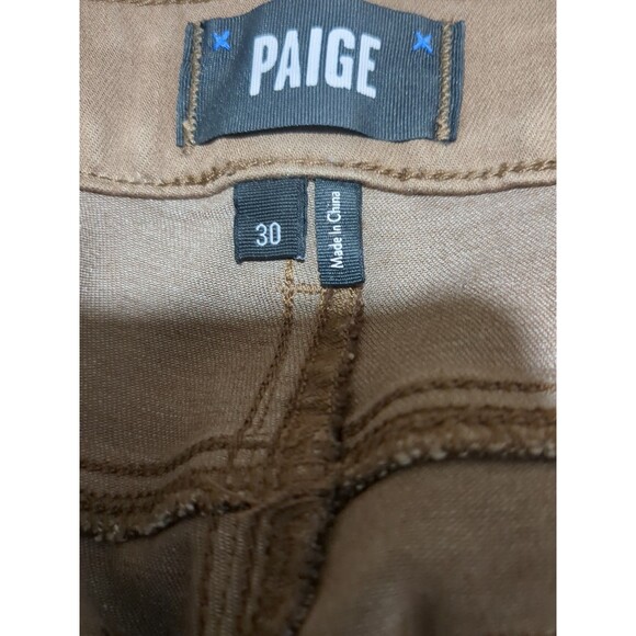 Paige Women's Brown Jeans "Cindy" Coated High Waist Straight Jeans Pants Size 30 - Picture 11 of 11